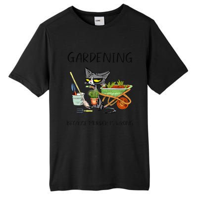 Black Cat Do Gardening Because Murder Is Wrong Tall Fusion ChromaSoft Performance T-Shirt