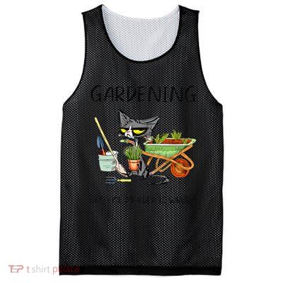 Black Cat Do Gardening Because Murder Is Wrong Mesh Reversible Basketball Jersey Tank