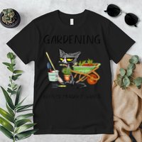 Black Cat Do Gardening Because Murder Is Wrong Premium T-Shirt