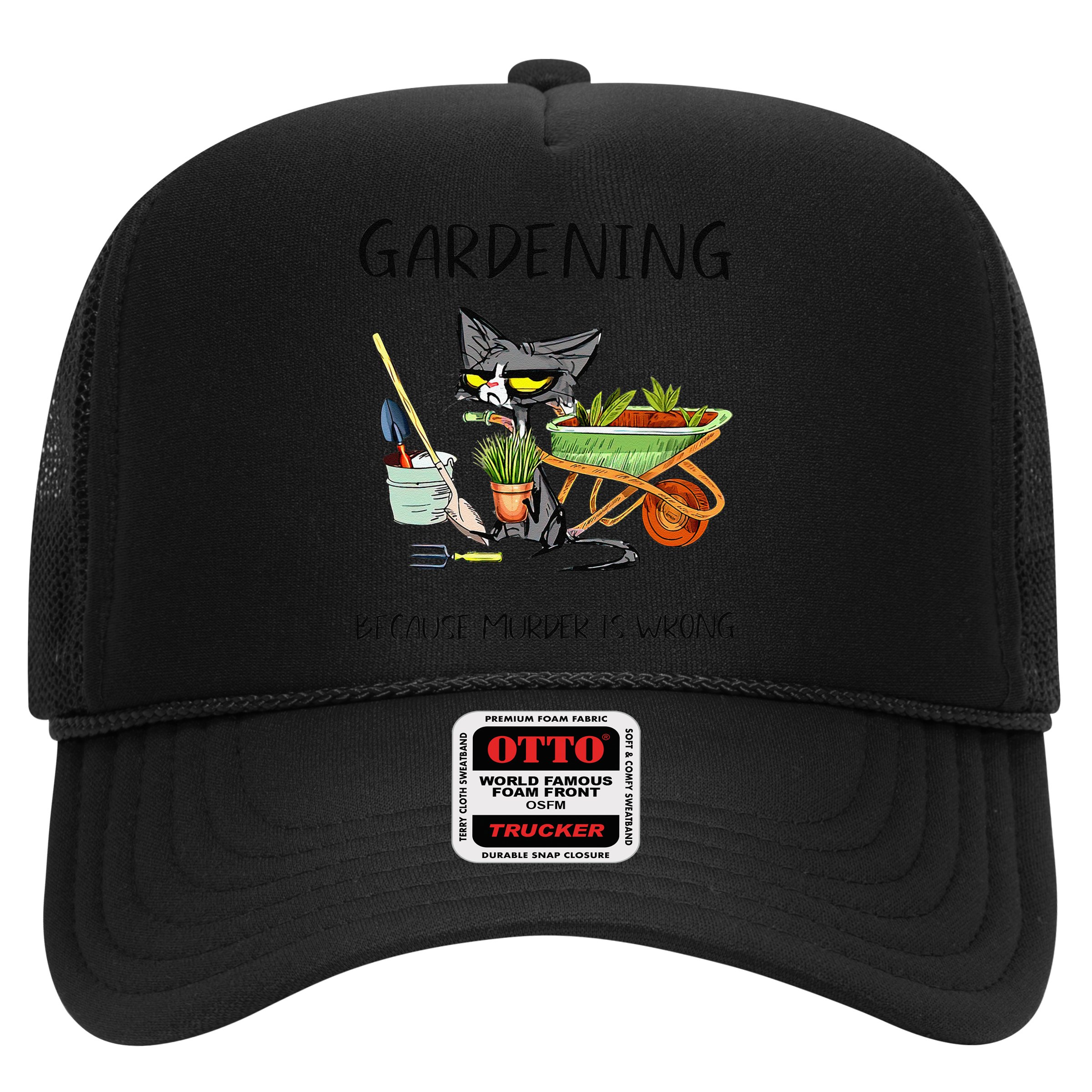 Black Cat Do Gardening Because Murder Is Wrong Hat