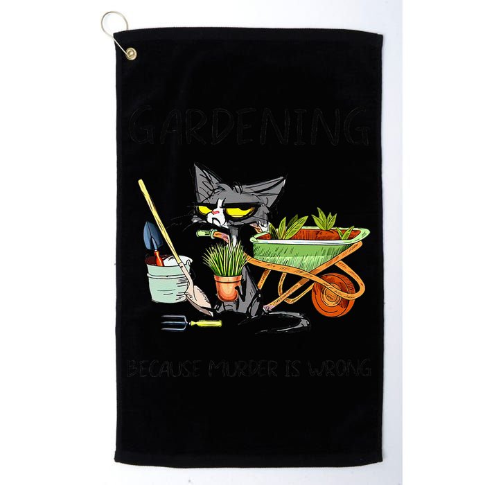 Black Cat Do Gardening Because Murder Is Wrong Golf Towel