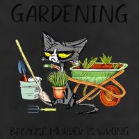 Black Cat Do Gardening Because Murder Is Wrong Golf Towel