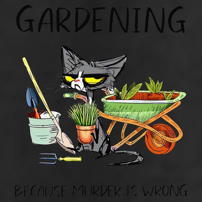 Black Cat Do Gardening Because Murder Is Wrong Golf Towel