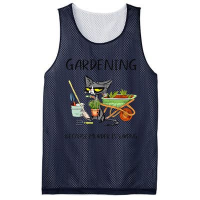 Black Cat Do Gardening Because Murder Is Wrong Mesh Reversible Basketball Jersey Tank