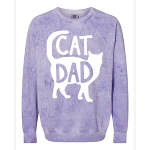 Best Cat Dad Fathers Day Kitty Daddy Papa Christmas Colorblast Crewneck Sweatshirt