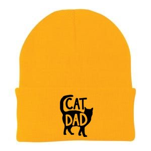 Best Cat Dad Fathers Day Kitty Daddy Papa Christmas Knit Cap Winter Beanie