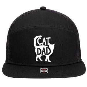 Best Cat Dad Fathers Day Kitty Daddy Papa Christmas 7 Panel Mesh Trucker Snapback Hat