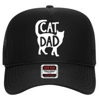 Best Cat Dad Fathers Day Kitty Daddy Papa Christmas High Crown Mesh Back Trucker Hat