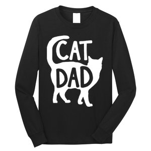 Best Cat Dad Fathers Day Kitty Daddy Papa Christmas Long Sleeve Shirt