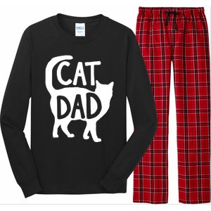 Best Cat Dad Fathers Day Kitty Daddy Papa Christmas Long Sleeve Pajama Set