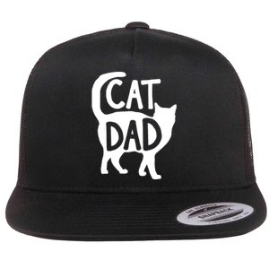 Best Cat Dad Fathers Day Kitty Daddy Papa Christmas Flat Bill Trucker Hat