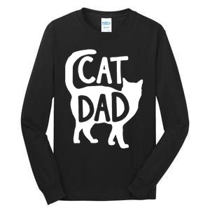 Best Cat Dad Fathers Day Kitty Daddy Papa Christmas Tall Long Sleeve T-Shirt