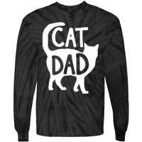 Best Cat Dad Fathers Day Kitty Daddy Papa Christmas Tie-Dye Long Sleeve Shirt