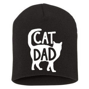 Best Cat Dad Fathers Day Kitty Daddy Papa Christmas Short Acrylic Beanie