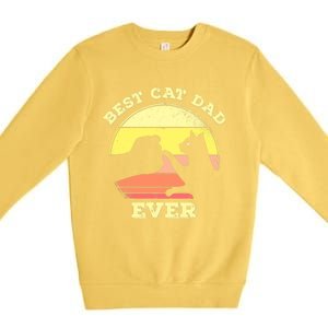 Best Cat Dad Ever Cute Cat Lover Premium Crewneck Sweatshirt