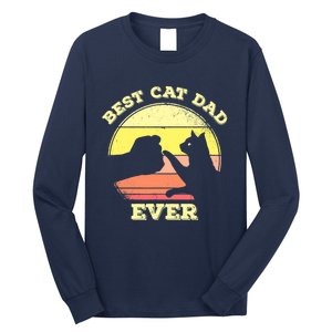 Best Cat Dad Ever Cute Cat Lover Long Sleeve Shirt