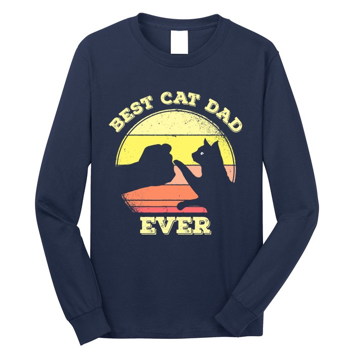 Best Cat Dad Ever Cute Cat Lover Long Sleeve Shirt