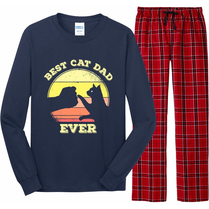 Best Cat Dad Ever Cute Cat Lover Long Sleeve Pajama Set