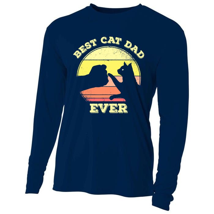 Best Cat Dad Ever Cute Cat Lover Cooling Performance Long Sleeve Crew