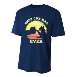 Best Cat Dad Ever Cute Cat Lover Performance Sprint T-Shirt