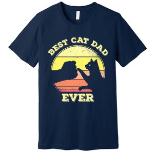 Best Cat Dad Ever Cute Cat Lover Premium T-Shirt