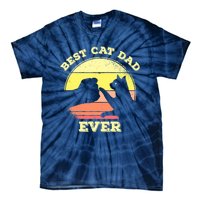 Best Cat Dad Ever Cute Cat Lover Tie-Dye T-Shirt