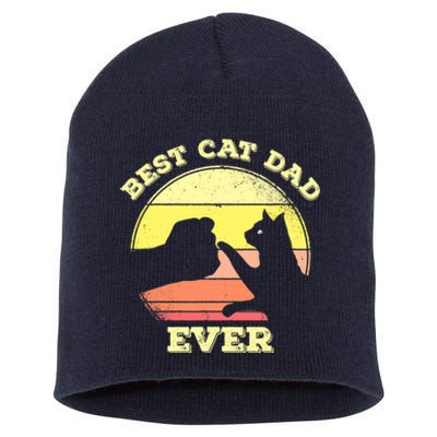 Best Cat Dad Ever Cute Cat Lover Short Acrylic Beanie