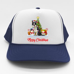 Border Collie Dog Xmas Tree Lighting Border Collie Christmas Gift Trucker Hat