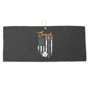 Baseball Coach Dad Like A Normal Dad Only Cooler USA Flag Large Microfiber Waffle Golf Towel