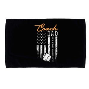 Baseball Coach Dad Like A Normal Dad Only Cooler USA Flag Microfiber Hand Towel