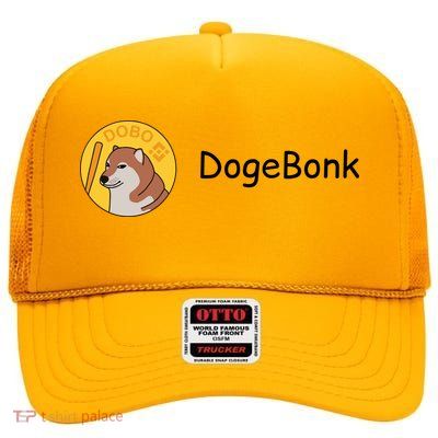 Bonk Coin Dogebonk Solona High Crown Mesh Back Trucker Hat