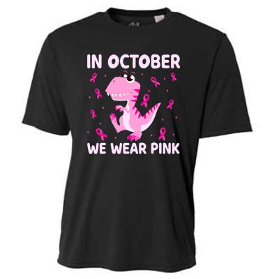 Breast Cancer Dinosaur In October We Wear Pink Boys Cooling Performance Crew T-Shirt