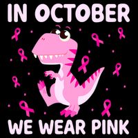 Breast Cancer Dinosaur In October We Wear Pink Boys Sweatshirt