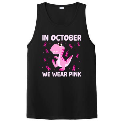 Breast Cancer Dinosaur In October We Wear Pink Boys PosiCharge Competitor Tank