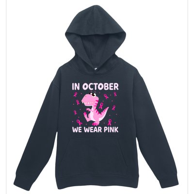 Breast Cancer Dinosaur In October We Wear Pink Boys Urban Pullover Hoodie