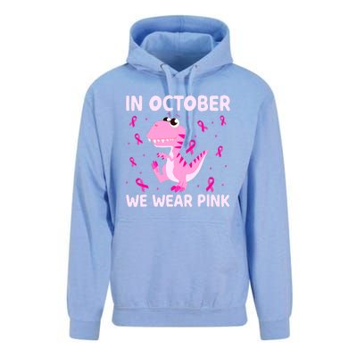 Breast Cancer Dinosaur In October We Wear Pink Boys Unisex Surf Hoodie