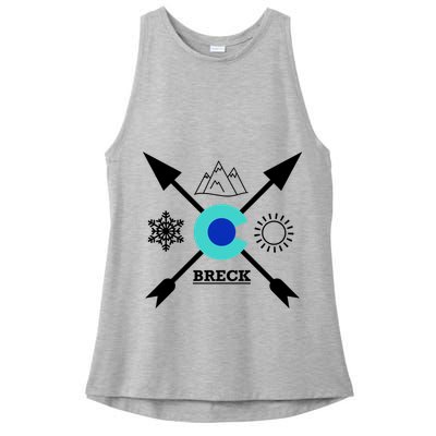 Breckenridge Colorado Directional Crewneck Gift Ladies PosiCharge Tri-Blend Wicking Tank