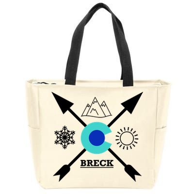 Breckenridge Colorado Directional Crewneck Gift Zip Tote Bag