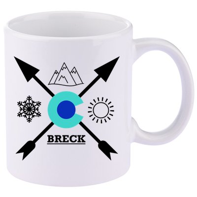 Breckenridge Colorado Directional Crewneck Gift 11oz C Handle Ceramic Mug