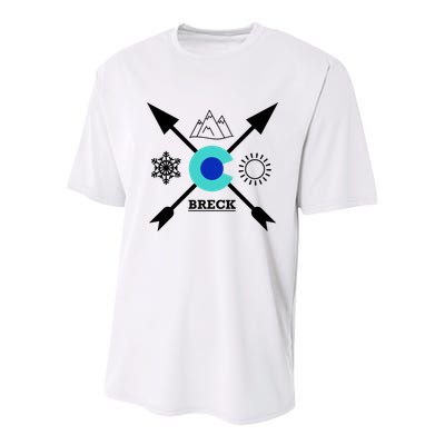 Breckenridge Colorado Directional Crewneck Gift Youth Performance Sprint T-Shirt