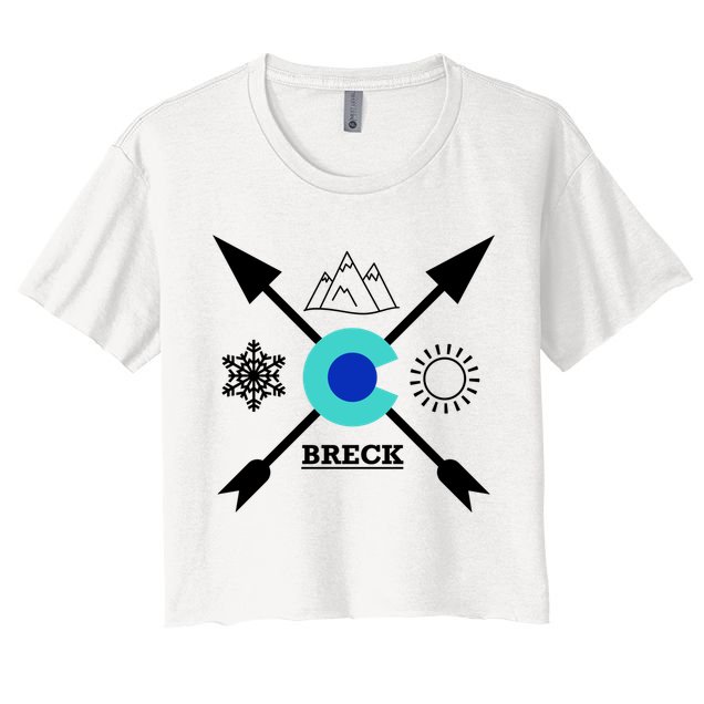 Breckenridge Colorado Directional Crewneck Gift Crop Top