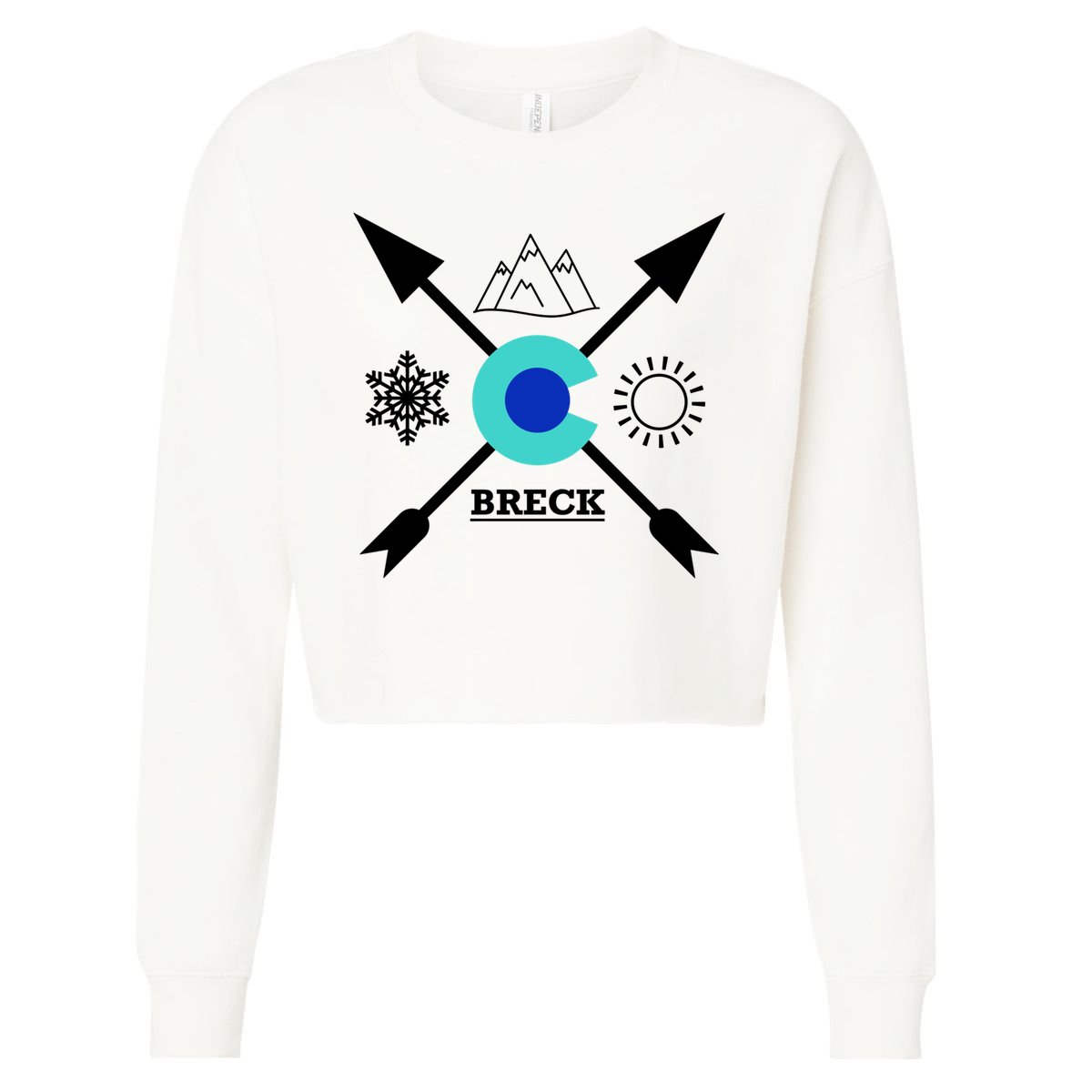 Breckenridge Colorado Directional Crewneck Gift Cropped Pullover Crew