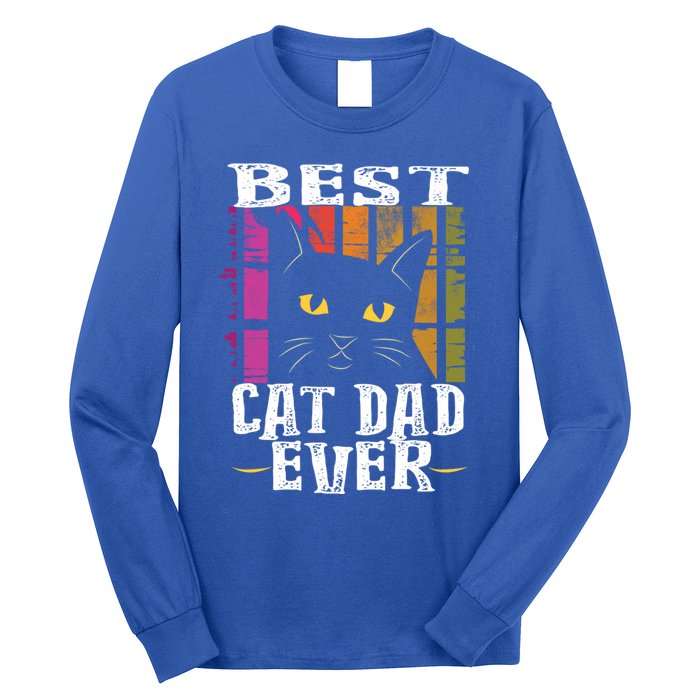 Best Cat Dad Ever Vintage Gift Long Sleeve Shirt