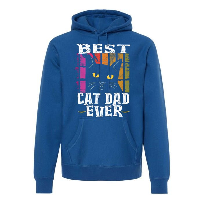 Best Cat Dad Ever Vintage Gift Premium Hoodie