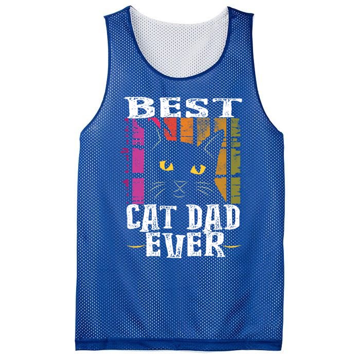 Best Cat Dad Ever Vintage Gift Mesh Reversible Basketball Jersey Tank