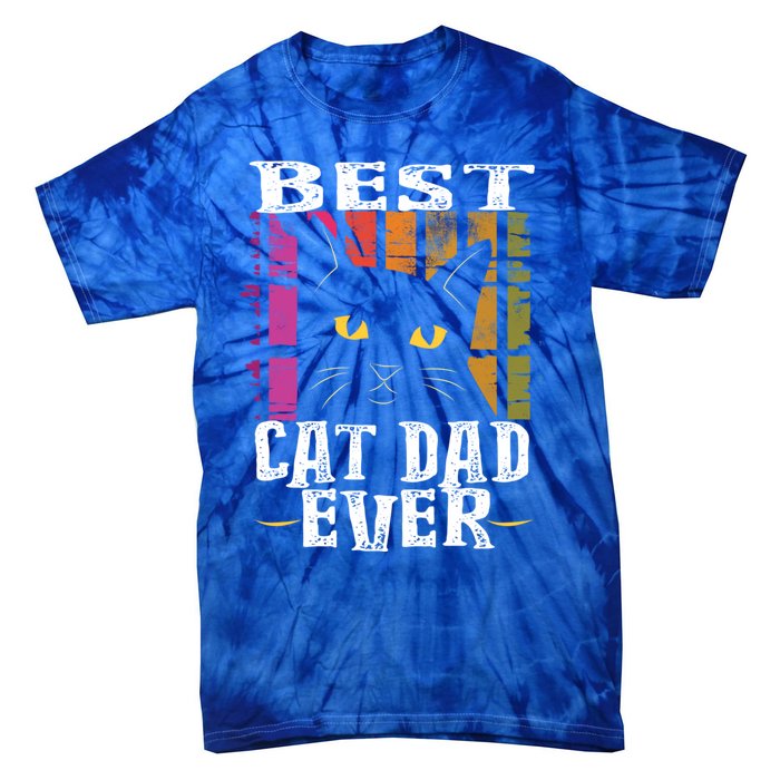 Best Cat Dad Ever Vintage Gift Tie-Dye T-Shirt