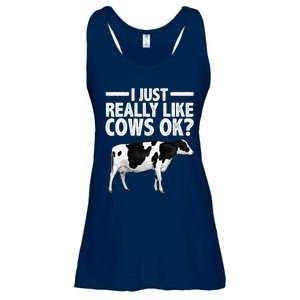 Best Cow Design Cattle Farming Dairy Cow Lover Funny Ladies Essential Flowy Tank