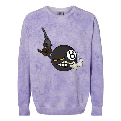 Billiard Cartoon Drawing Ball Pool Players Gift Meaningful Gift Colorblast Crewneck Sweatshirt