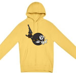 Billiard Cartoon Drawing Ball Pool Players Gift Meaningful Gift Premium Pullover Hoodie