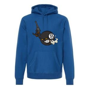 Billiard Cartoon Drawing Ball Pool Players Gift Meaningful Gift Premium Hoodie